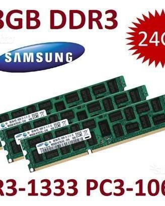 RAM 24GB (3X8GB) 2rx4 Pc3-10600r ECC Reg Ddr3 1333