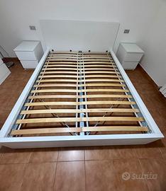 Struttura letto Ikea MALM + 2 comodini