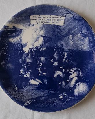 piatto artistico ceramica blu