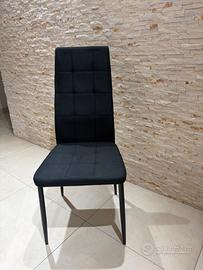 8 sedie in tessuto nero