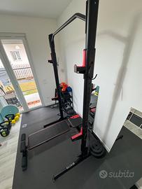 rack palestra domyos + kit pesi bilancere manubri