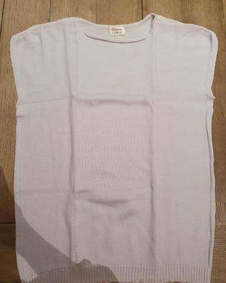 gilet girocollo senza maniche 100% lana merinos 
