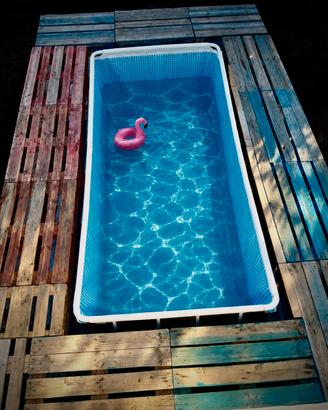 Struttura in legno per piscina 4,12×2,01×1,22 m 