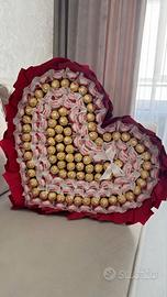 Fiori in nastri di raso e bouquet di dolcci 🌸🍫