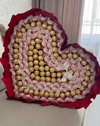 Fiori in nastri di raso e bouquet di dolcci 🌸🍫