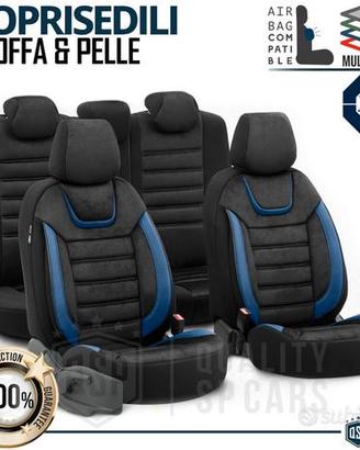 COPRISEDILI Auto Effetto Scamosciato e Pelle Blu