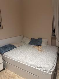 Letto con cassetti con barriera letto e materasso