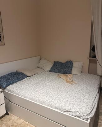 Letto con cassetti con barriera letto e materasso