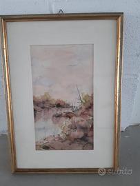 Quadro paesaggistico ad acquerello 