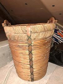 grande cesto d'arredo vintage
