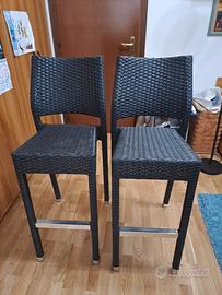 4 sgabelli alti  in resina grigio scuro