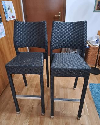 4 sgabelli alti  in resina grigio scuro