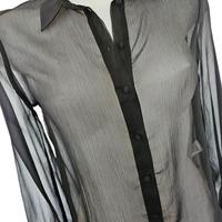 Yamamay camicia voile raso nera trasparente tg. S