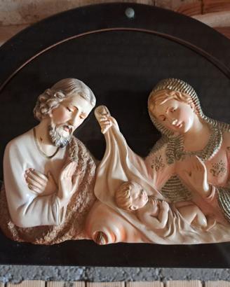 Quadro rappresentazione sacra famiglia vintage