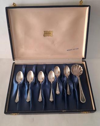 Servizio 6+1 Cucchiaini Argento 800 Vintage '70/80