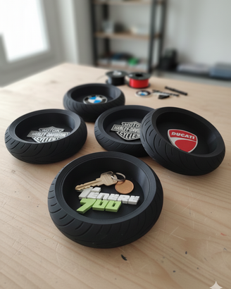 Portaoggetti 3D gomma moto con logo personalizzato