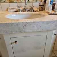 Piano marmo travertino romano per bagno