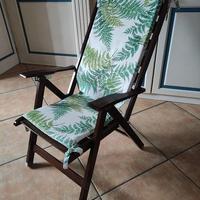 Sedia sdraio stile nautica pieghevole in legno