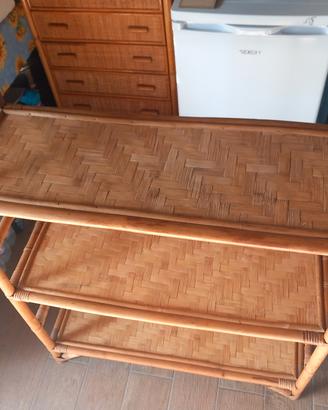 scaffale o libreria in vimini