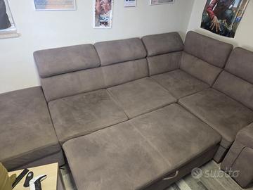 Divano angolare a L con letto estraibile