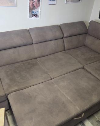 Divano angolare a L con letto estraibile