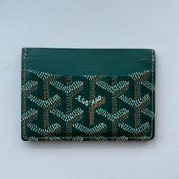 portacarte goyard verde con scatola.