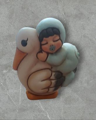 Bimbo Thun su cicogna 