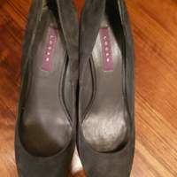 Logan décolleté donna camoscio grigio con zeppa