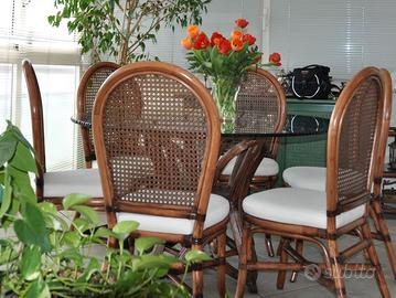 Tavolo midollino + 6 sedie