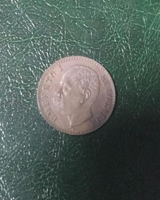 Lotto 2 monete Vittorio Emanuele II - 5 lire+1cent