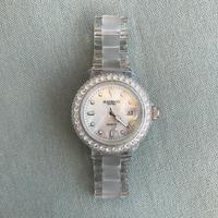 Orologio cinturino trasparente e strass