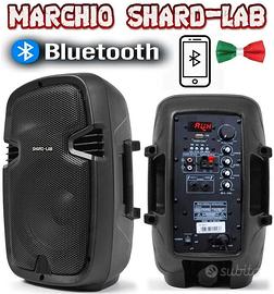 COPPIA CASSE AMPLIFICATE BT USB FM  KARAOKE 400W