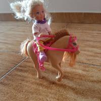 poni con baby Barbie