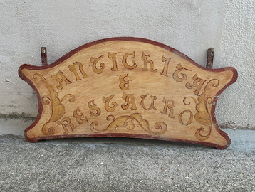 Antica insegna in legno Antichità e Restauro