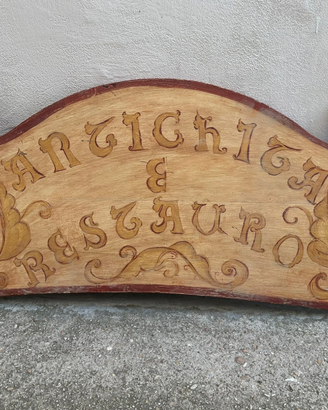Antica insegna in legno Antichità e Restauro