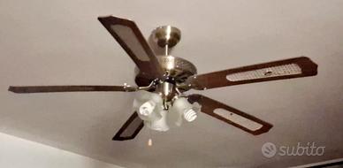 ventilatore da soffitto con 5 pale in legno