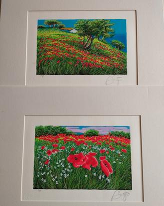 Franco Azzinari set di 2 serigrafie originali