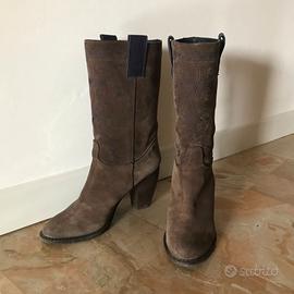 Stivali nuovi donna marroni beige in pelle n 39