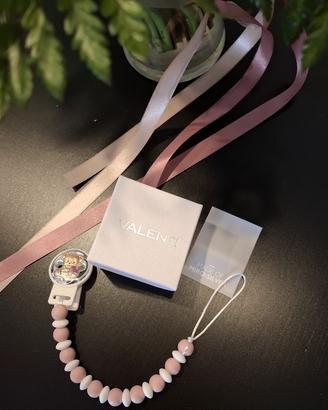 porta ciuccio valenti argento nuovo rosa bianco si