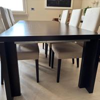 Tavolo wenge allungabile fino a 3,10 mt + 6 sedie