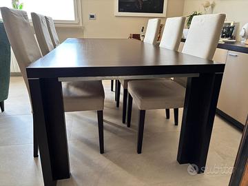 Tavolo wenge allungabile fino a 3,10 mt + 6 sedie