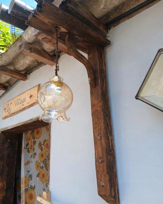 Lampada in legno artigianale