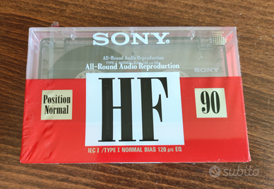 Audio-musicassetta Sony HF 90 nuova VINTAGE
