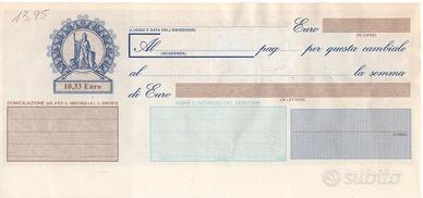 Cambiale anno 2002 NUOVA da 13,95 € con bolli