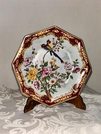 Piatto giapponese porcellana con uccelli e fiori