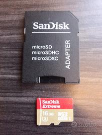 Scheda MicroSD 16GB SanDisk Extreme + Adattatore