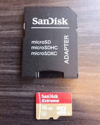 Scheda MicroSD 16GB SanDisk Extreme + Adattatore
