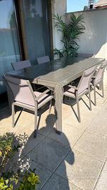 TAVOLO DA ESTERNO 2x1  ALLUNGABILE 6 sedie
