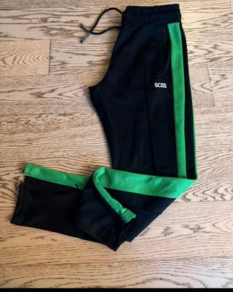 Pantaloni Tuta GCDS Neri con Banda Verde originali