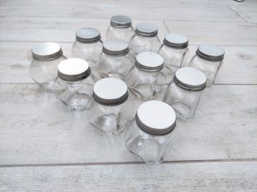 12 vasetti portaspezie con tappo a vite 